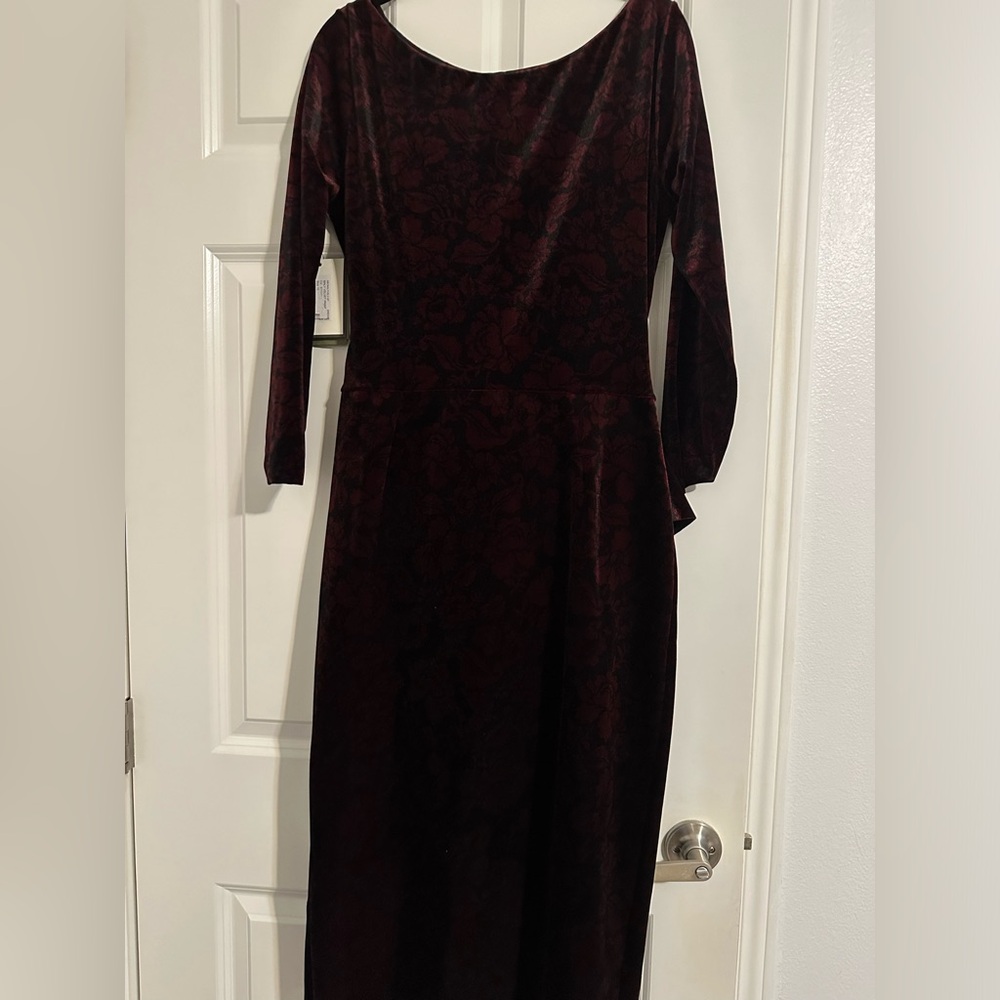 Chiara Boni La Petite Robe Maly Floral Print Velvet Cocktail Dress Size 10 (46) - Picture 4 of 7